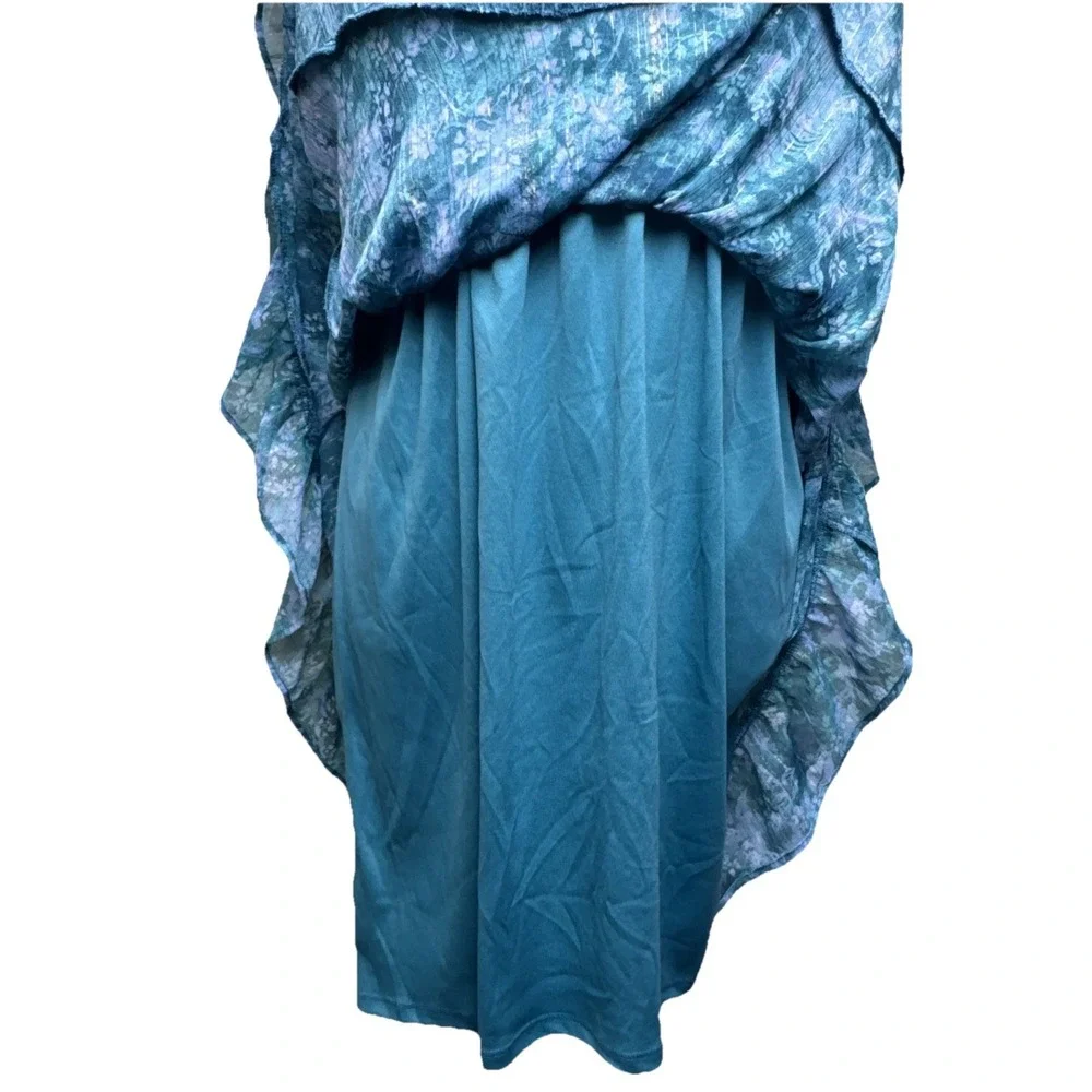 Mimi Chica Womens Party Mini Dress Teal Blue With Gold Lines,Size Large kids‎